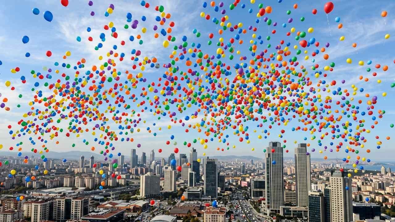 Gökyüzüne 2 milyon balon bırakan çılgın organizasyon ve feci sonucu